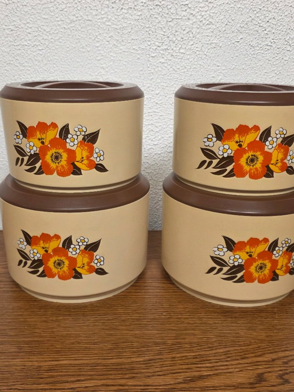 Vintage Sterilite Kitchen Storage Containers Set of 4 Size 5" x 7" & 4" x 6 1/2"